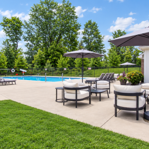 pool with pool furniture